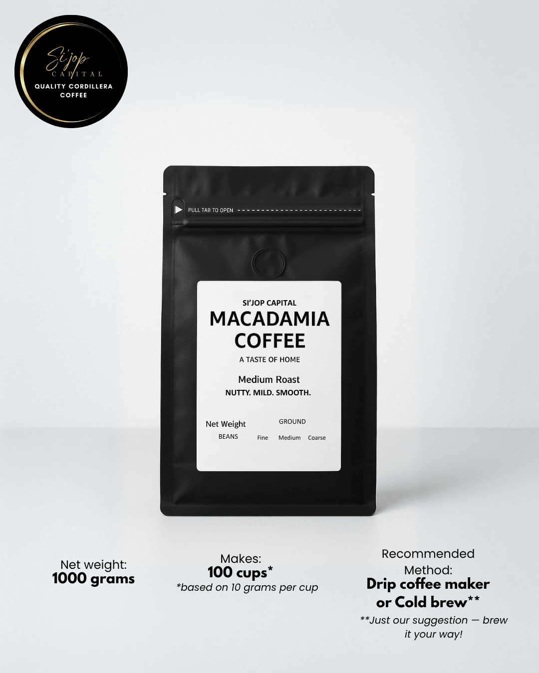 Macadamia Coffee 1000 grams - Si'jop Capital Specialty Coffee